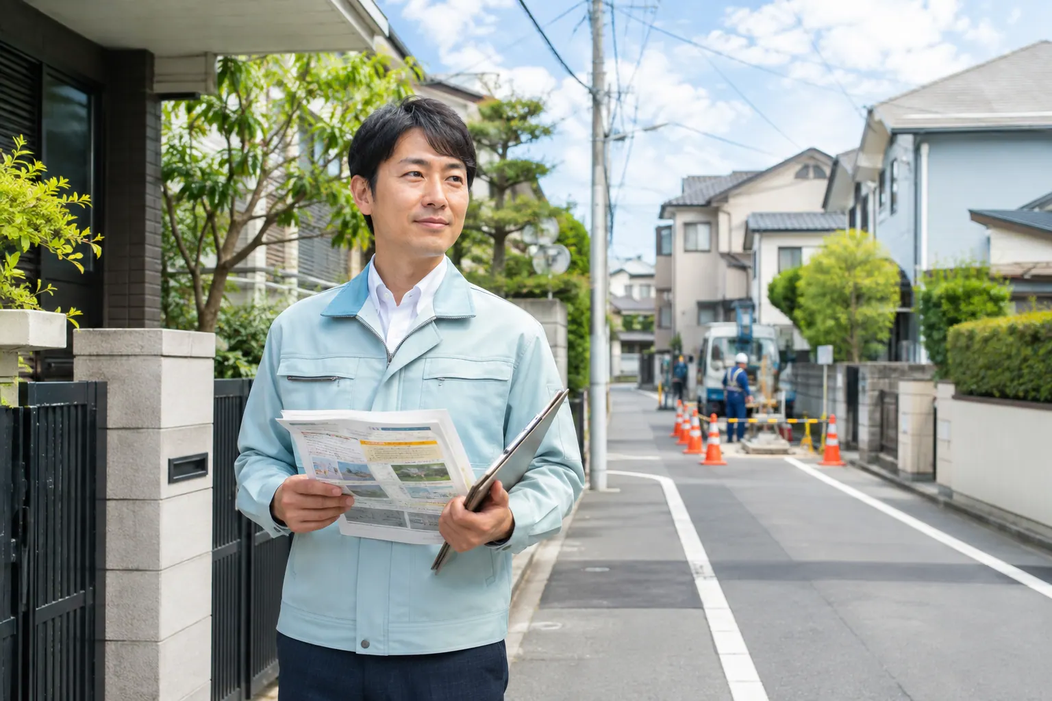 近隣への案内物を準備する担当者の活用イメージ